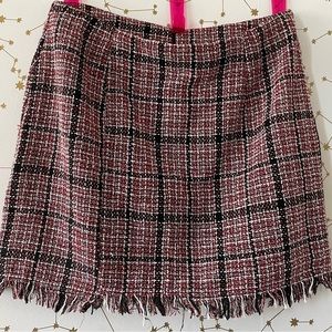 Tweed plaid skirt